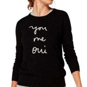 Banana Republic Black Sweater with White Script. Size M